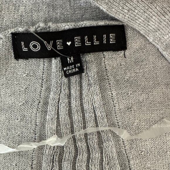 NWOT Love Ellie Open Front Rib Detailing Cardigan Gray Women Size M - Picture 6 of 12